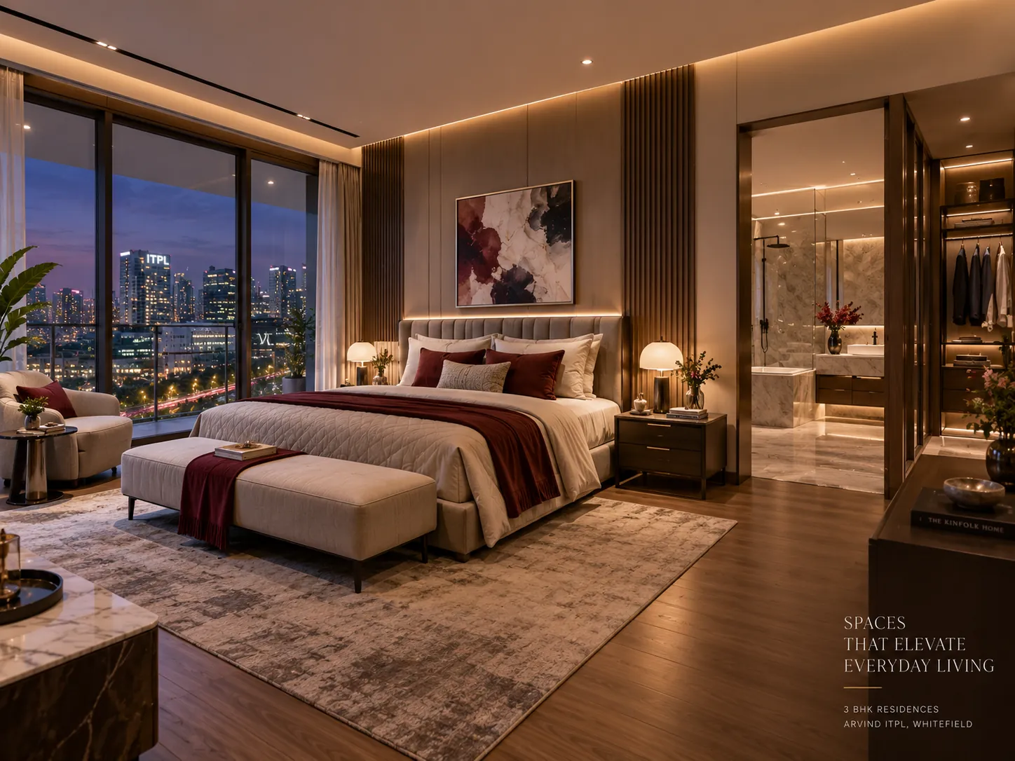 Spacious premium bedroom with city view